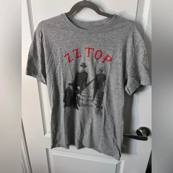 Official Merch | ZZ  Top Grey Crew Neck Band Tee | Size M - Picture 2 of 5